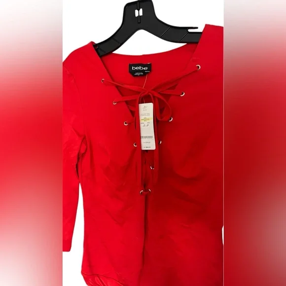 Bebe Body Suit half-sleeve Top-Sea Tide - Picture 3 of 6